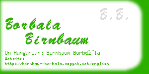 borbala birnbaum business card